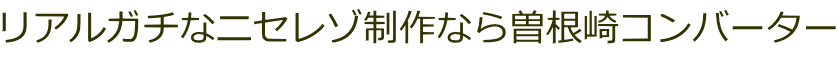 リアルガチなニセレゾ制作なら曽根崎コンバーター